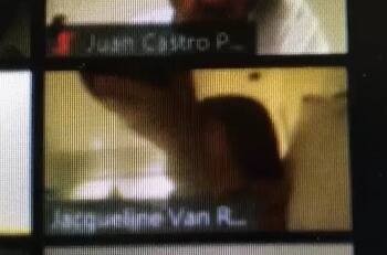 Jacqueline Van Rysselberghe fue captada tomando vino en su cama en plena sesión en línea del Senado