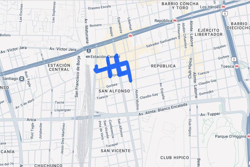 Sector afectado por corte de luz.