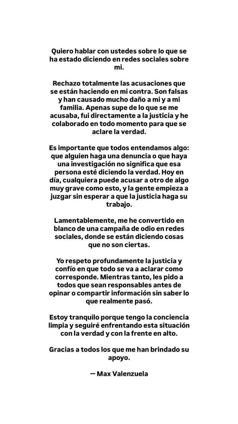 Este fue el mensaje que publicó en sus redes sociales.