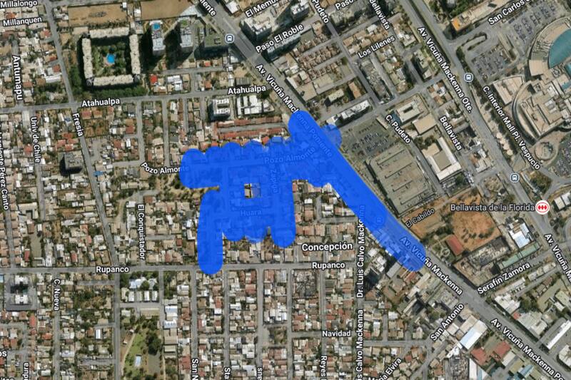 Sector afectado por el corte de luz.