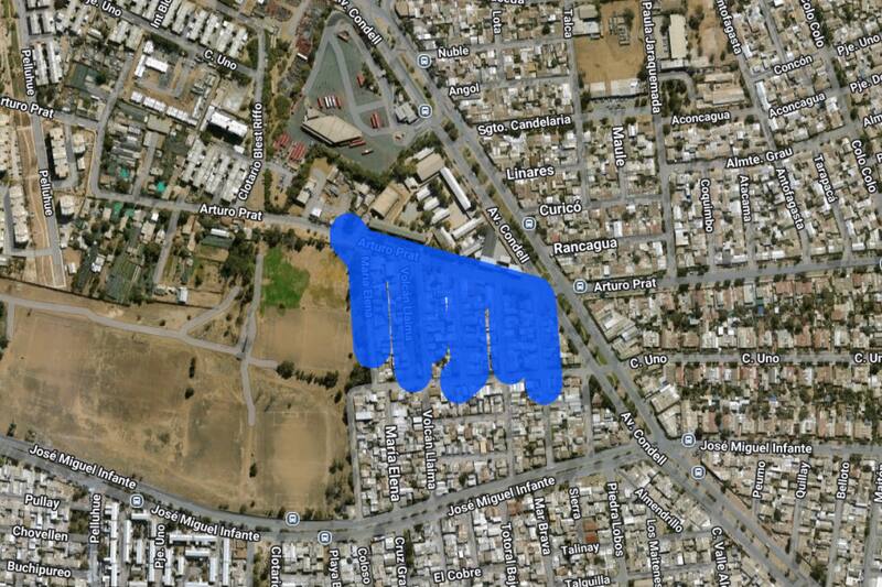 Sector afectado por el corte de luz.