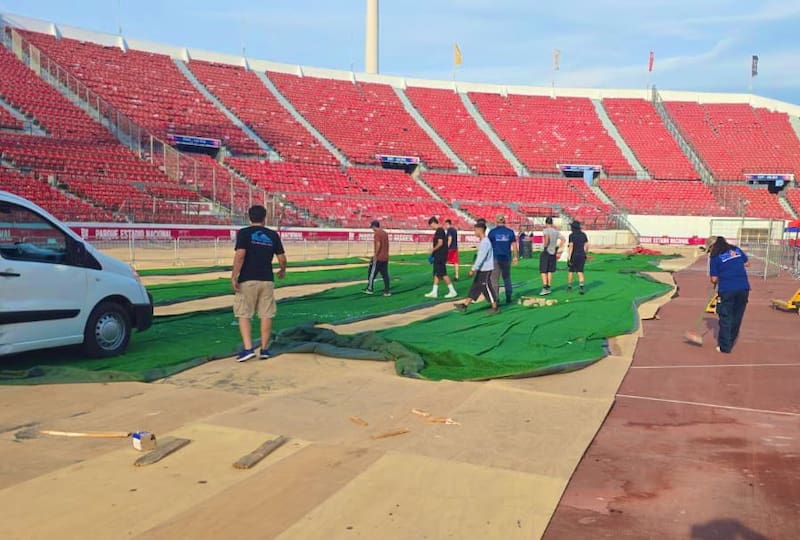 Reparaciones en el recinto. Foto: Universidad de Chile.