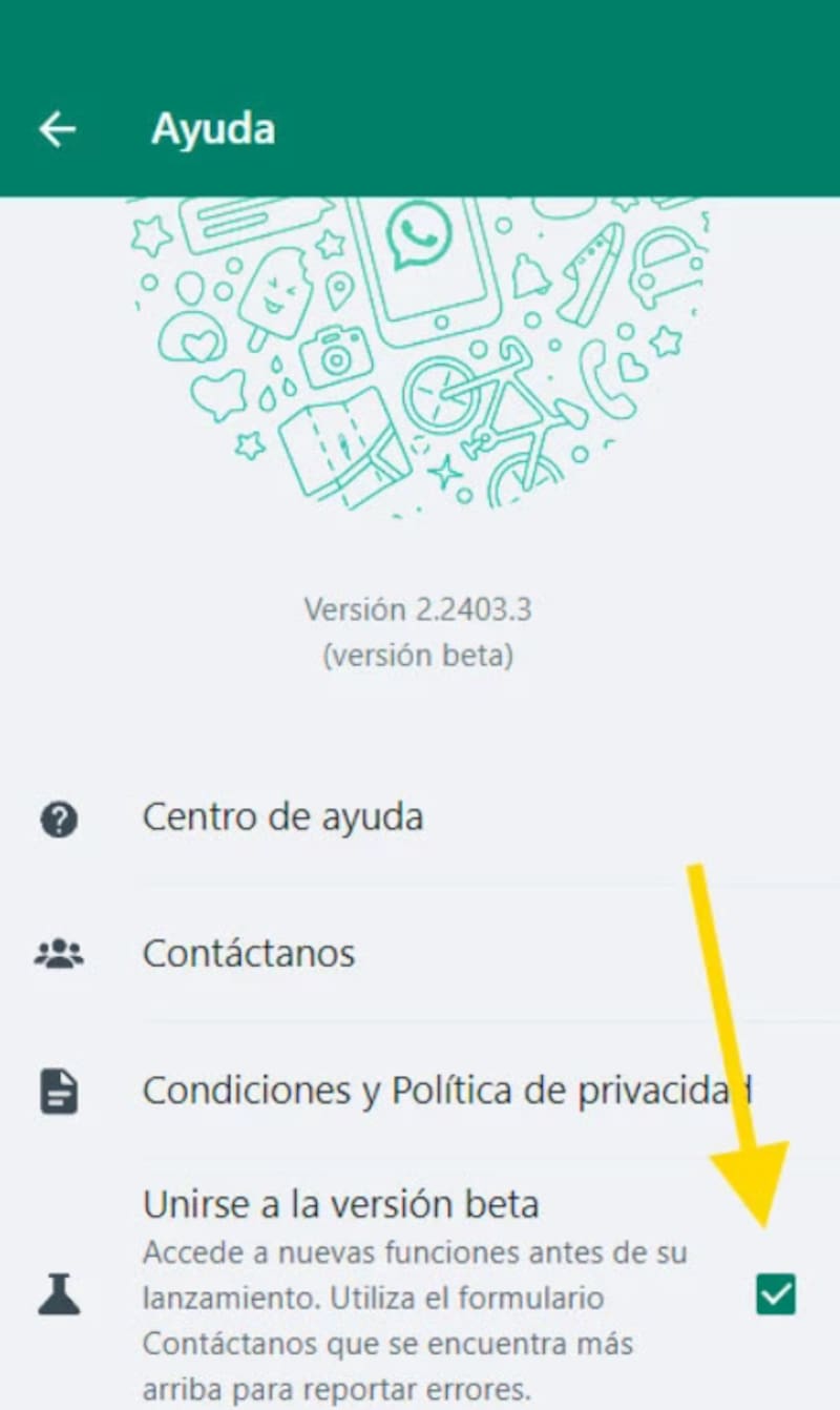 Versión beta de WhastApp Web.