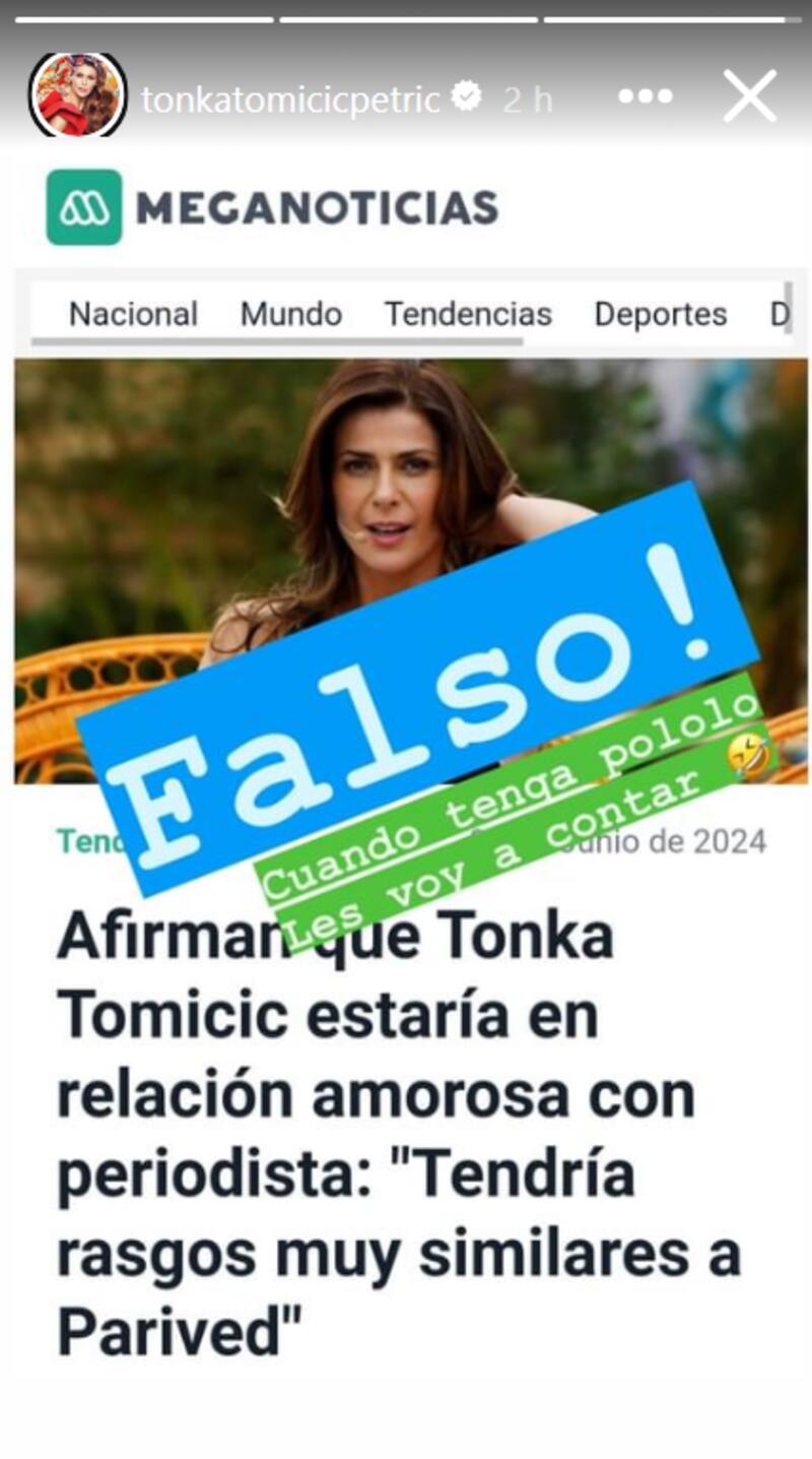 Tonka Tomicic desmintió la existencia de una pareja en su vida.