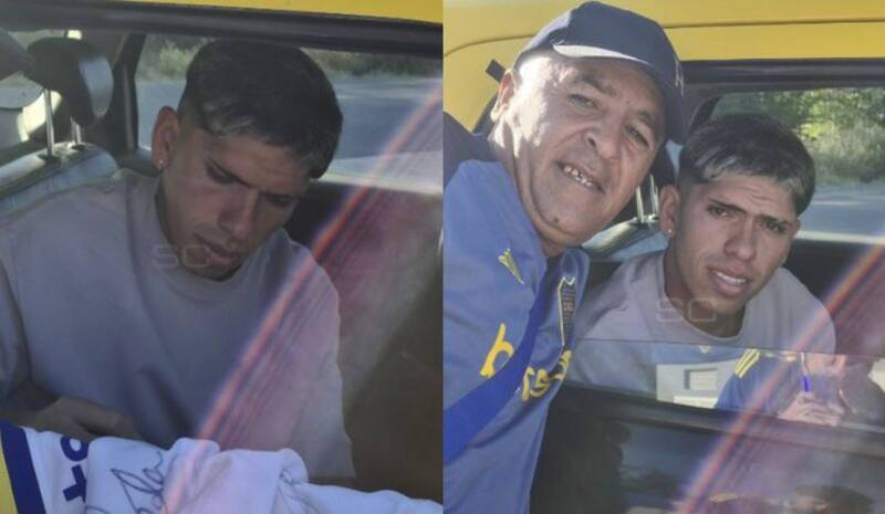 Carlos Palacios llegó en taxi a su primer entrenamiento de Boca Juniors.