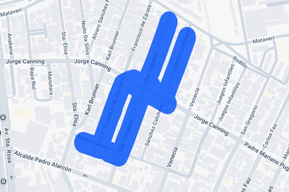 Sector afectado por el corte de luz.