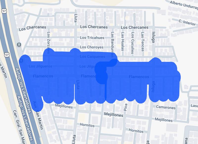Estas son las calles de Huechuraba que serán afectadas. Foto: Enel