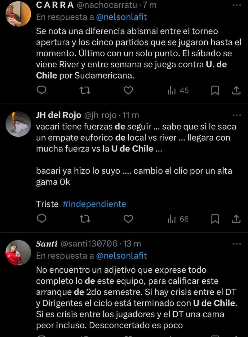 Hinchas de Independiente sobre la llave de Copa Sudamericana.