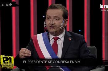 Belén Mora y Francisco Toto Acuña estrenaron "Políticamente Incorrecto" con caracterización de Sebastián Piñera