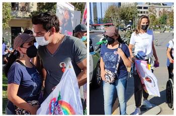 Fotos, conversaciones y mucho apoyo: Así fue la especial marcha de Cristián de la Fuente y Angélica Castro por la Ley Tamara