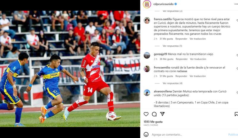 Hinchas de Curicó Unido se descargaron comentando en las redes sociales del club.