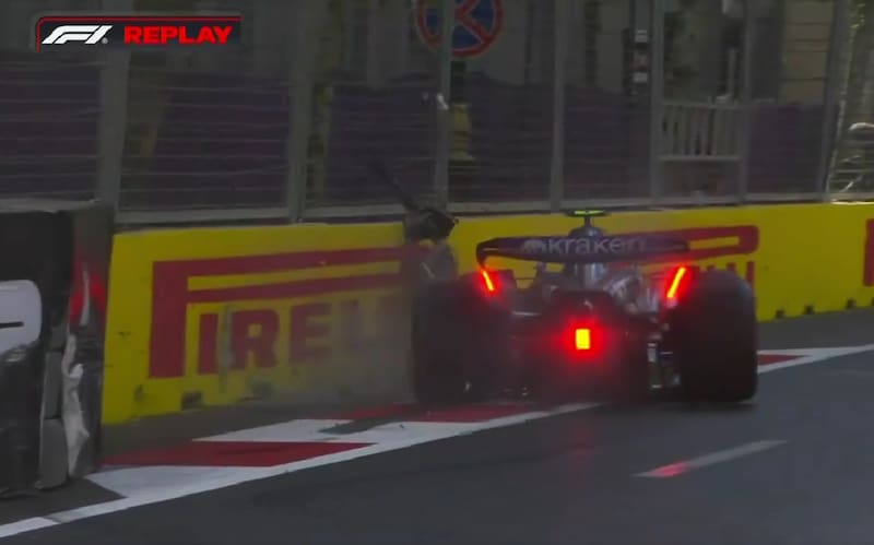 el piloto argentino sufrió un accidente en los entrenamientos libres del GP de Azerbaiyán.