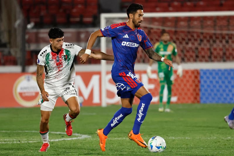 El delantero debió abandonar el duelo ante Palestino a los 17'. Foto: Agencia Aton.