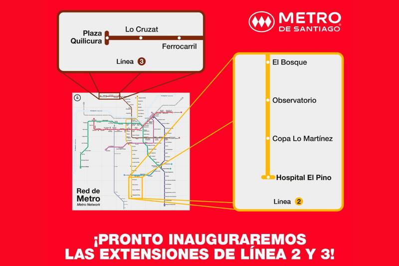 Estas son las nuevas extensiones que tendrá el metro.