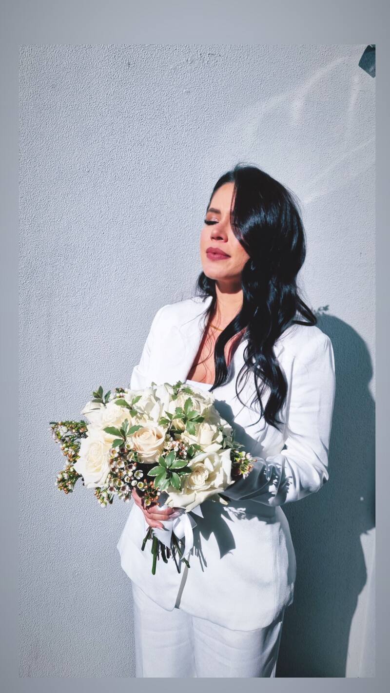 Angie Alvarado y su traje de novia