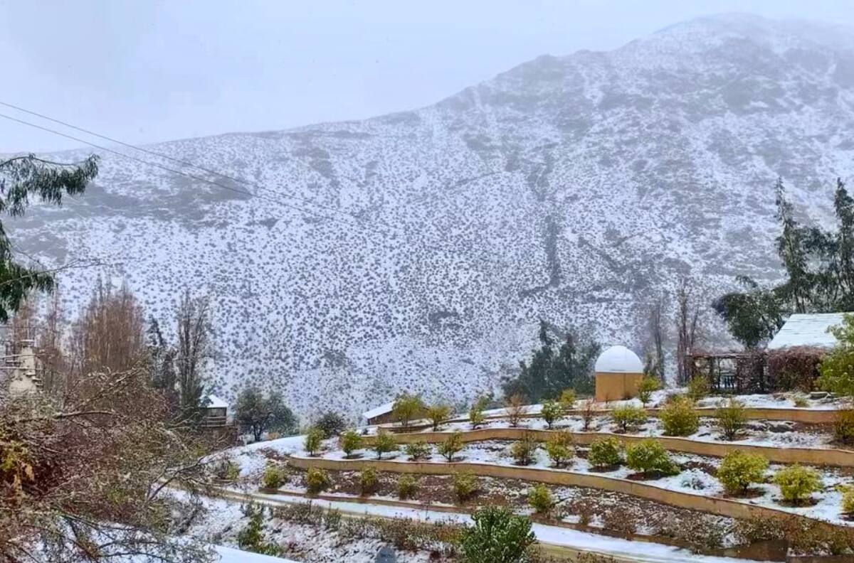 VIDEO | ¡Cubierto de nieve!: Así amaneció el Valle del Elqui después de las nevadas de esta jornada