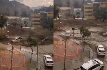 VIDEO | Apareció de la nada: Poderoso aluvión sorprende a personas en La Paz