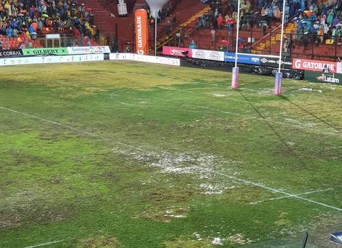 El Estadio Santa Laura tras un partido de rugby.