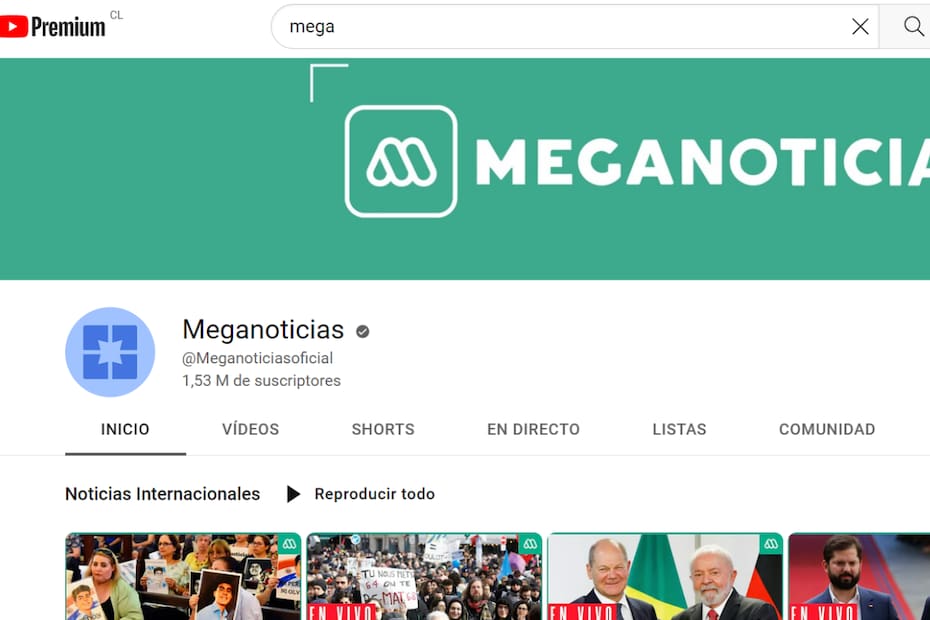 Pantallazo de la cuenta de Youtube de Mega/ Youtube
