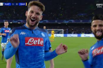 Dries Mertens abrió el marcador ante el Barcelona de Vidal con este golazo