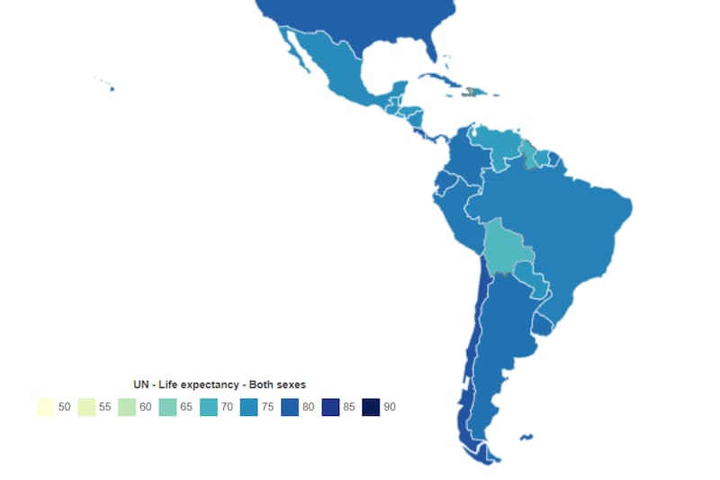 Países con mayor esperanza de vida.