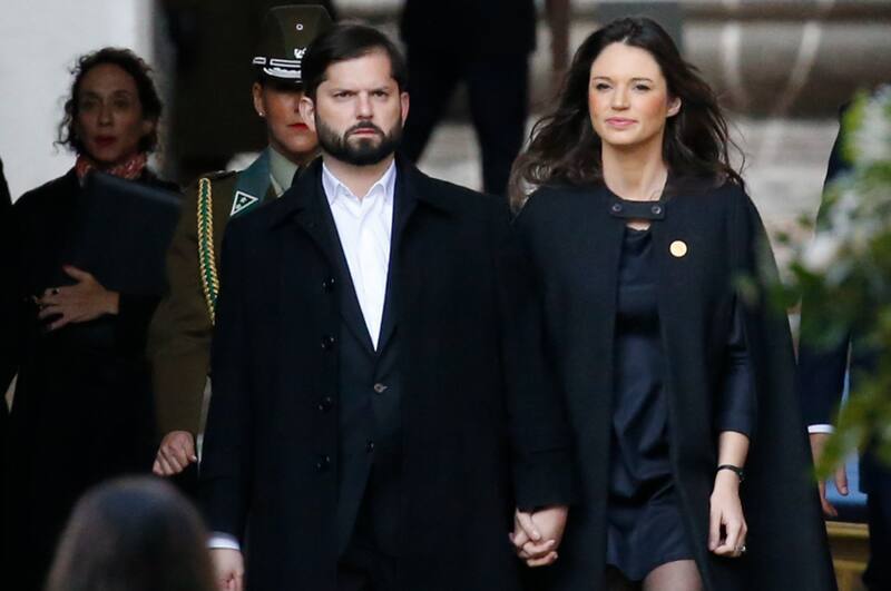 Irina Karamanos y Gabriel Boric en la Conmemoración de los 50 años del Golpe de Estado en Chile el pasado 11 de septiembre.