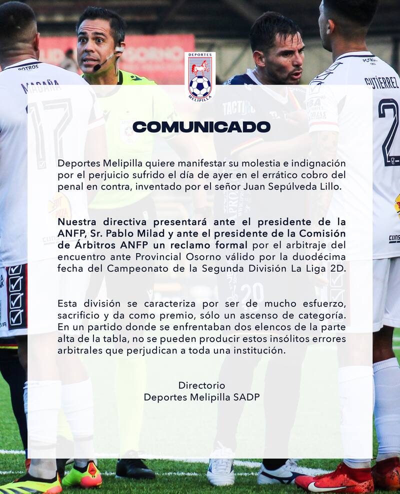 y su reclamo formal a la ANFP.