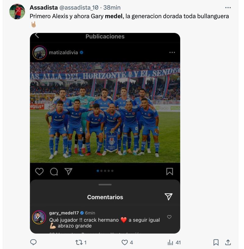 Gary Medel felicitó a los jugadores de la U.