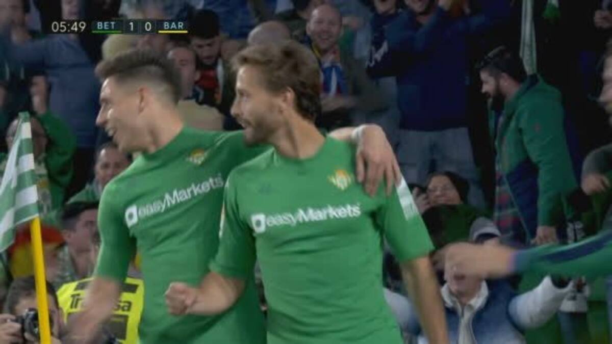 Betis se puso en ventaja ante Barcelona de Vidal con este penal