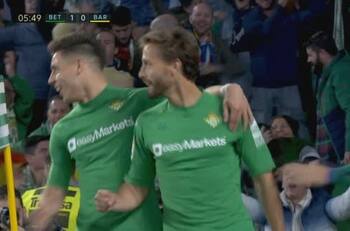 Betis se puso en ventaja ante Barcelona de Vidal con este penal