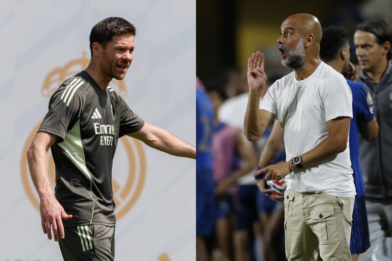 , entrenadores de Real Madrid y Manchester City.