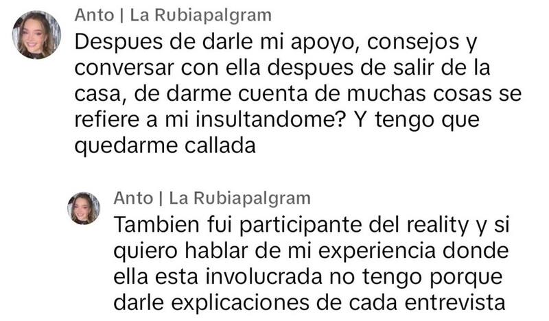 Antonia Casanova reacciona a críticas. Créditos: X