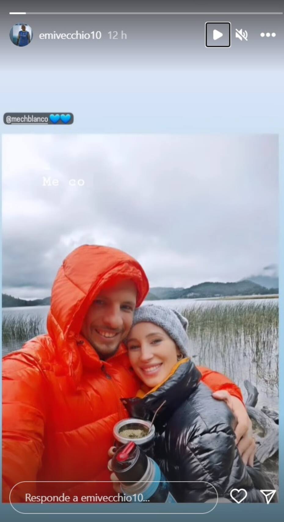 Emiliano Vecchio está en relación con Mechi Blanco (Foto: EmiVecchio10, Instagram)