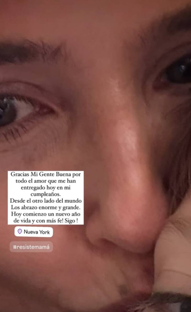 La imagen que subió la actriz para agradecer los saludos de cumpleaños que recibió en Estados Unidos. Créditos: @maneswett.