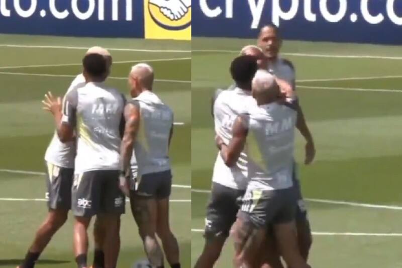 Así habría sido el encontrón entre Vargas y Deyverson la mañana del viernes.