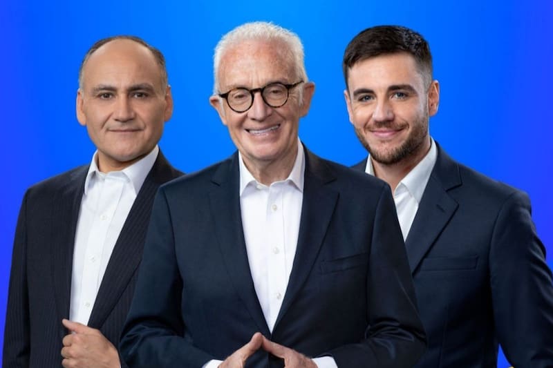 Fernando Agustín Tapia, Pedro Carcuro y Gonzalo Fouillioux. Foto: TVN