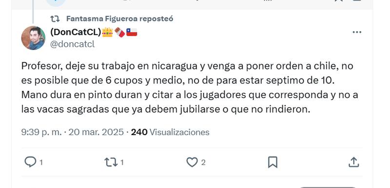 Fantasma Figueroa y sus ganas de dirigir a La Roja.