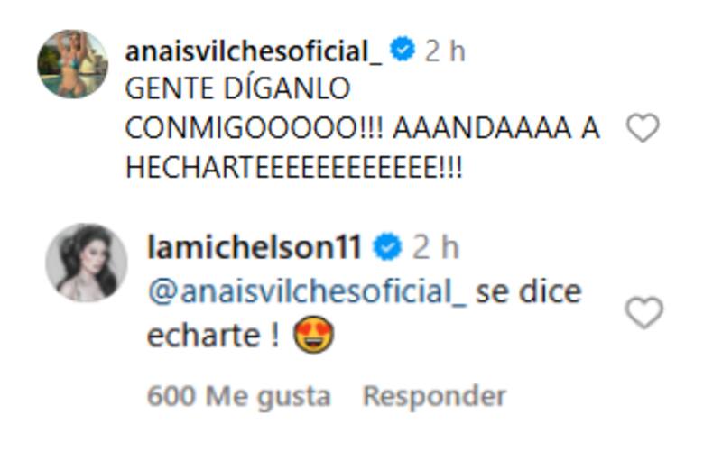 Este fue el breve intercambio entre ambas en una publicación de Instagram.