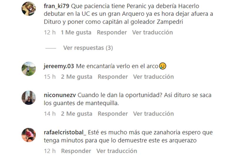 Hinchas Universidad Católica en Instagram.