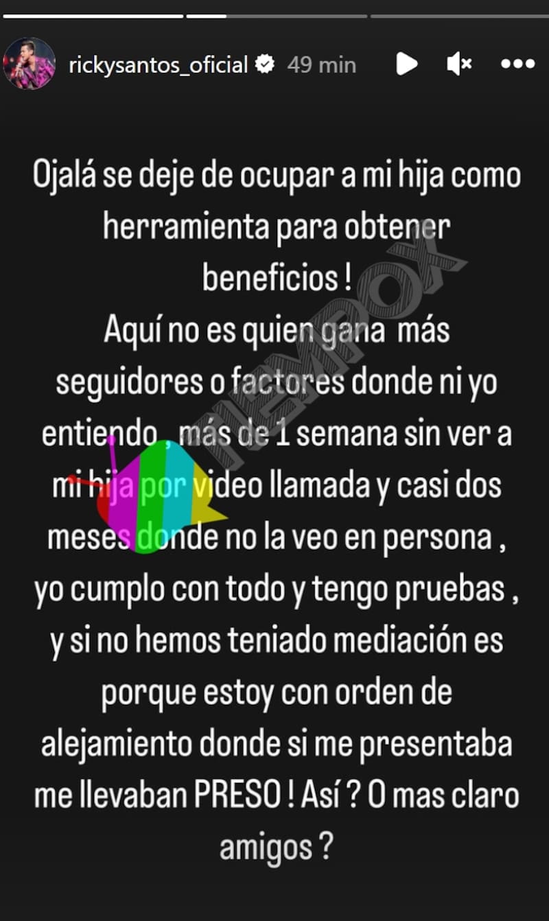 Ricky Santos en sus historias / Créditos: Instagram