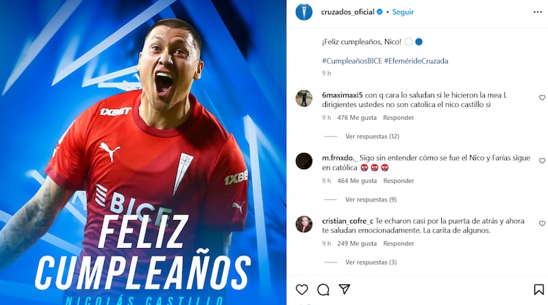 Los hinchas Cruzados se molestaron con el saludo de la UC al oriundo de Renca.