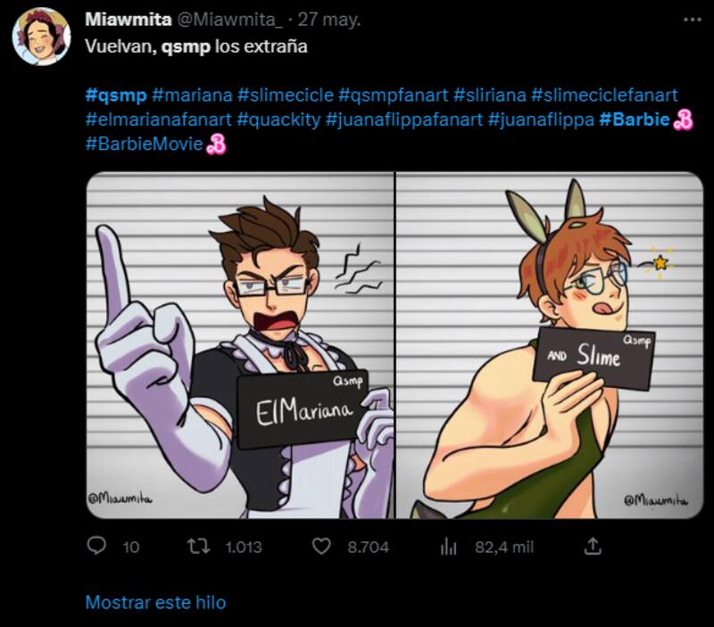 Vuelvan al QSMP. La gente los extraña. Nosotros somos la gente. Créditos: @Miawmita_.