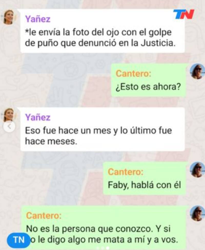 Chats de Fabiola Yáñez y María Cantero.