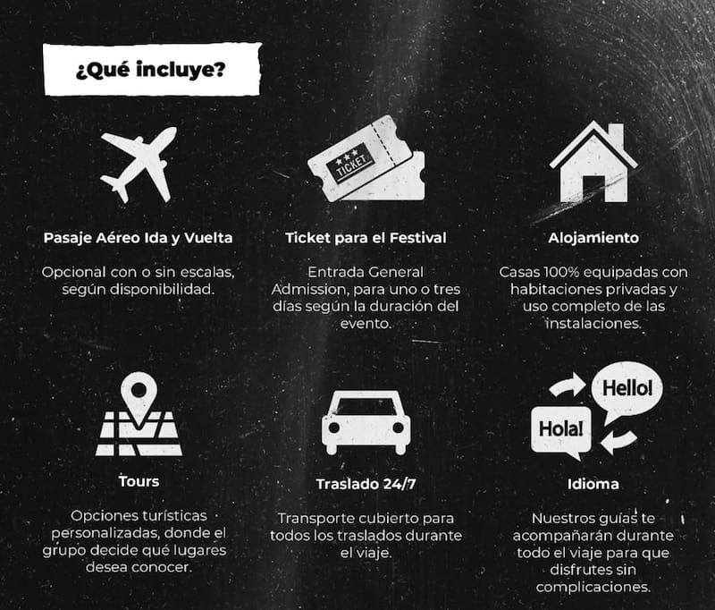 La agencia ayuda a los melómanos a ir a los festivales musicales que deseen.