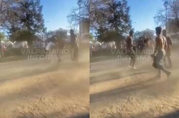 VIDEO | Así fue la violenta pelea frente a Carabineros en Viña del Mar