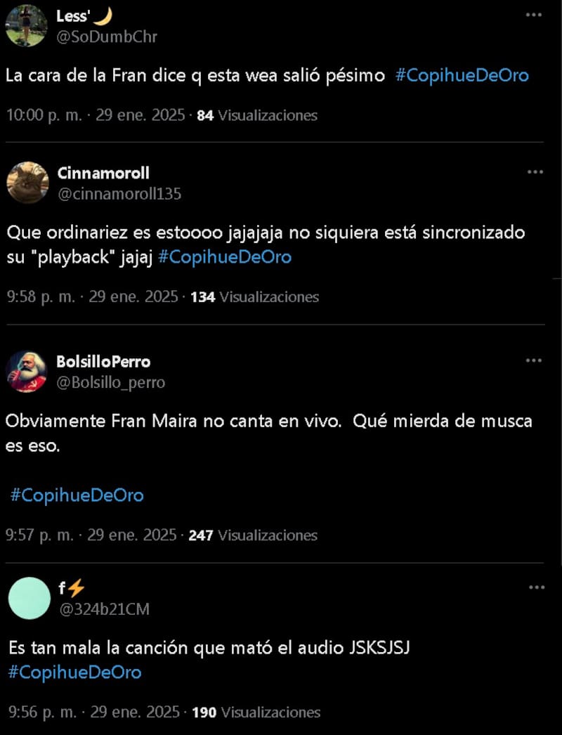 El evento dejó en evidencia el playback de Fran Maira.