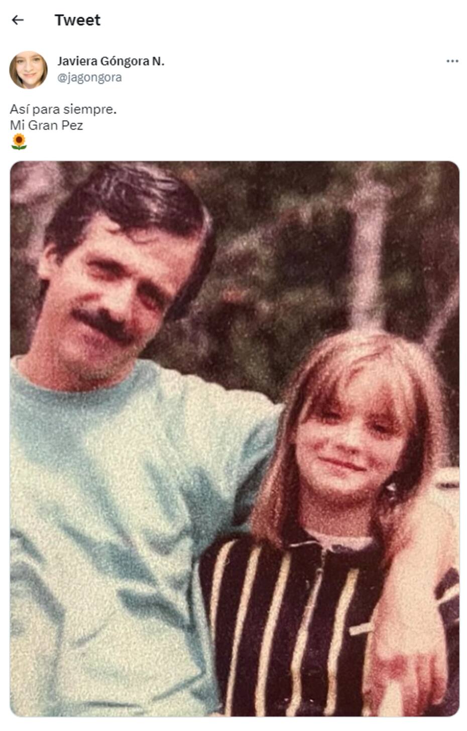 El enternecedor posteo dedicado a Augusto Góngora. Créditos: Twitter