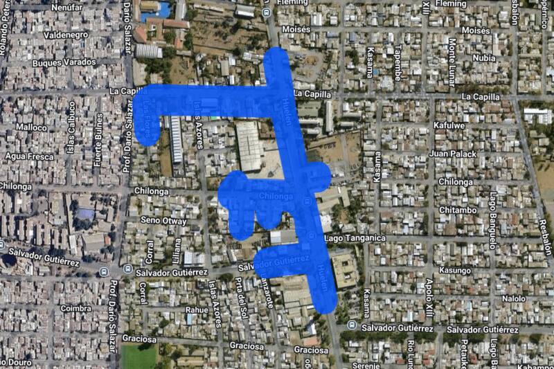 Sector afectado por el corte de luz.