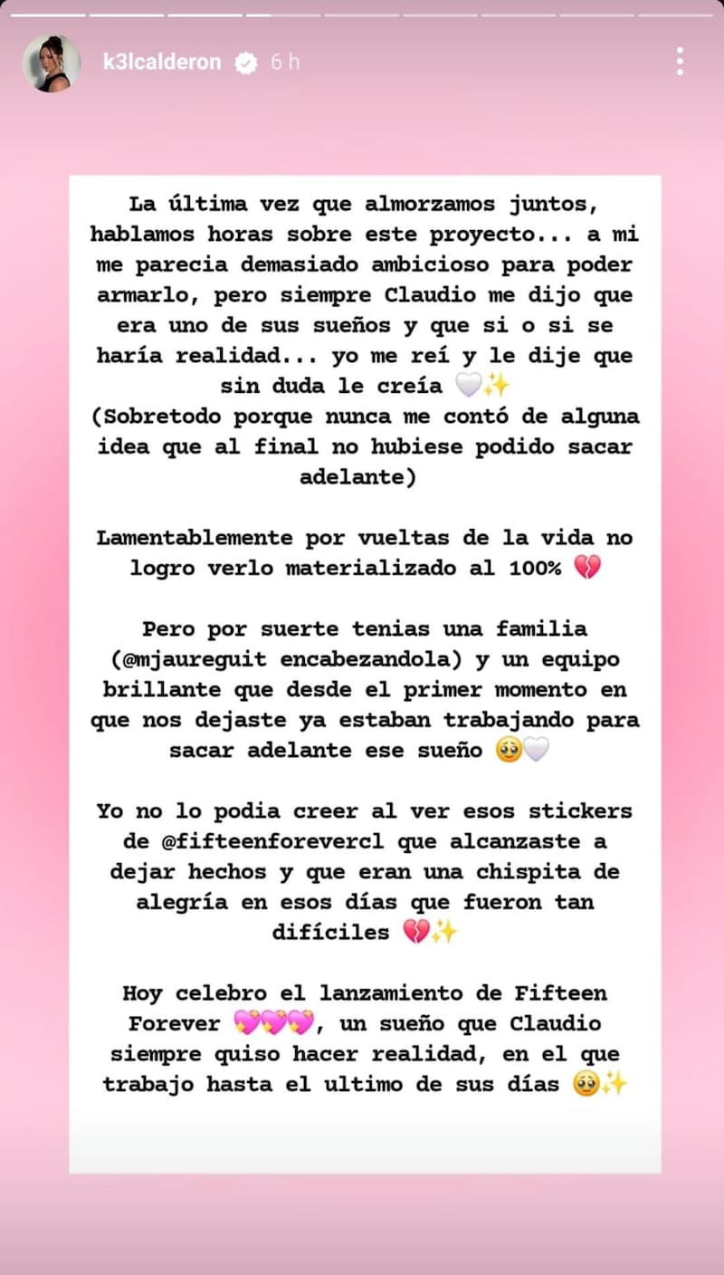 a través de Instagram comparte el nuevo proyecto que hizo junto a Claudio Iturra.