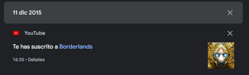 Podrás ver cuánto tiempo llevas suscrito a tu canal favorito.
